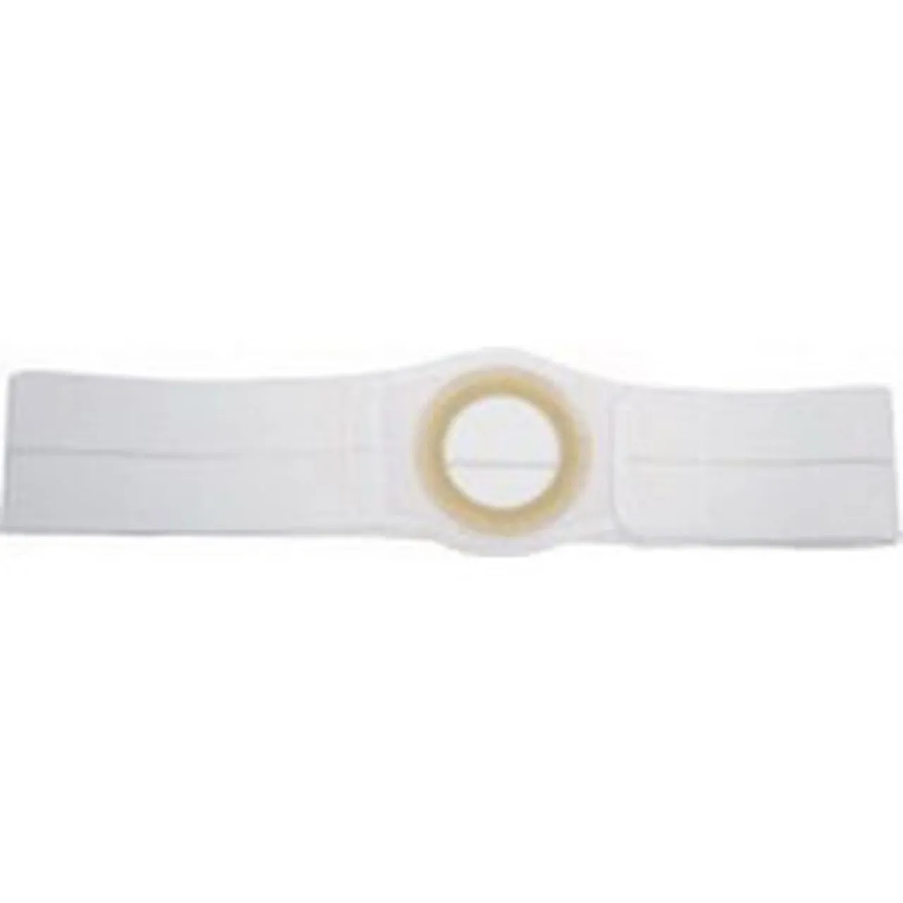 4" White, Regular Elastic, Flat Panel Belt, Prolapse Flap, Medium, 2-1/8" Center Opening