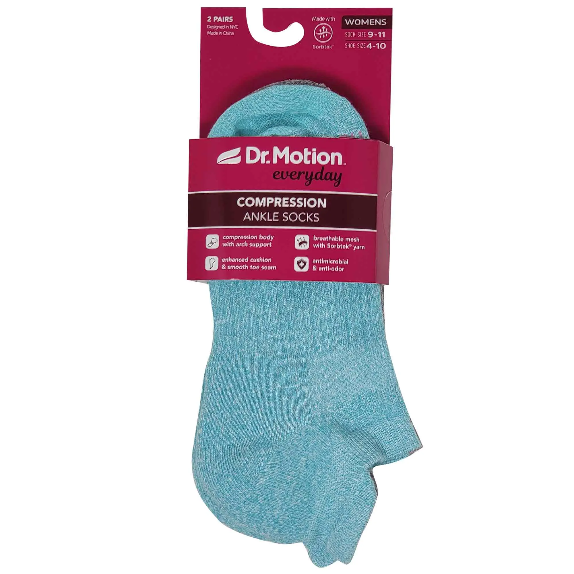 Ankle Compression Socks | Dr Motion Socks | Basic Marl (2 Pack)