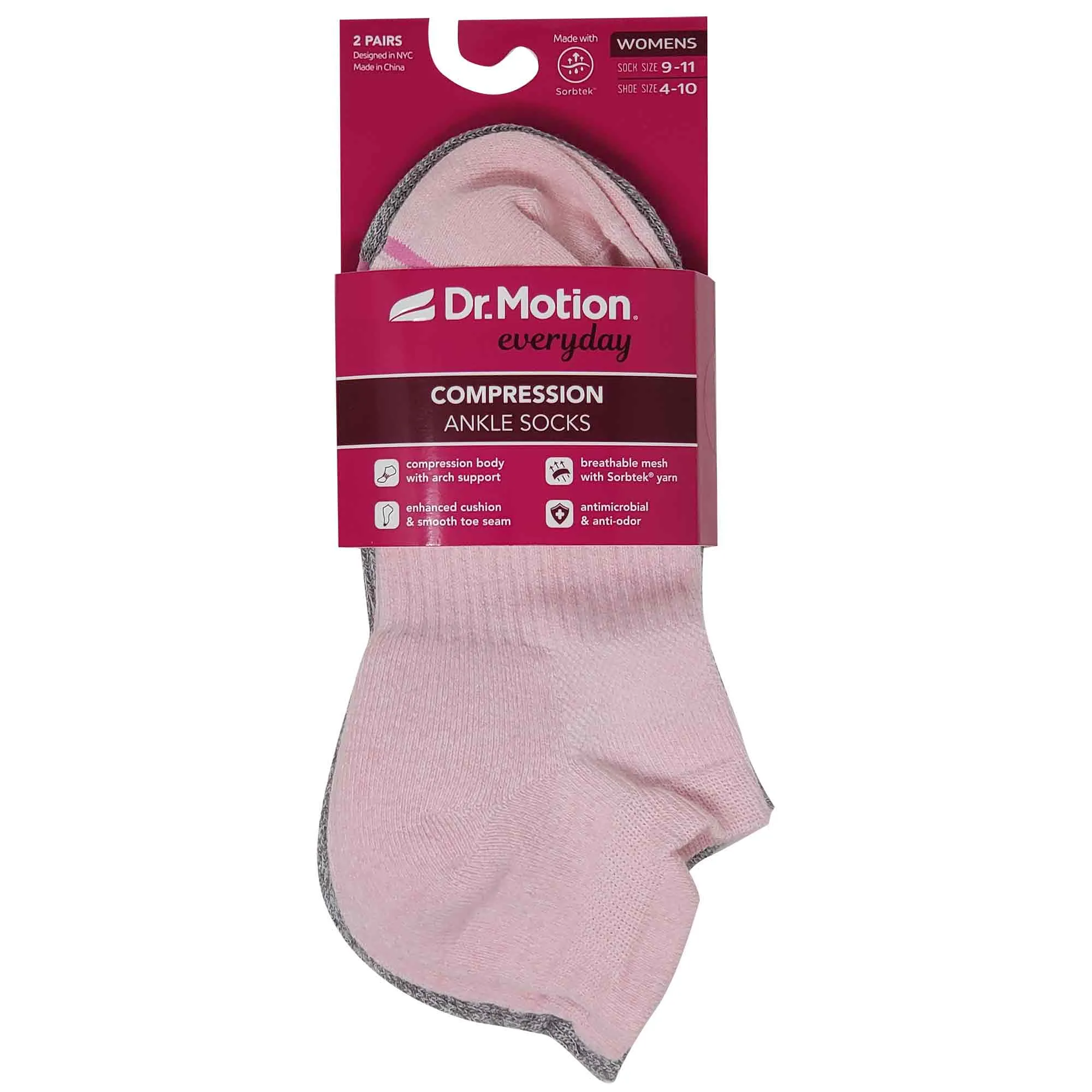 Ankle Compression Socks | Dr Motion Socks | Basic Marl (2 Pack)