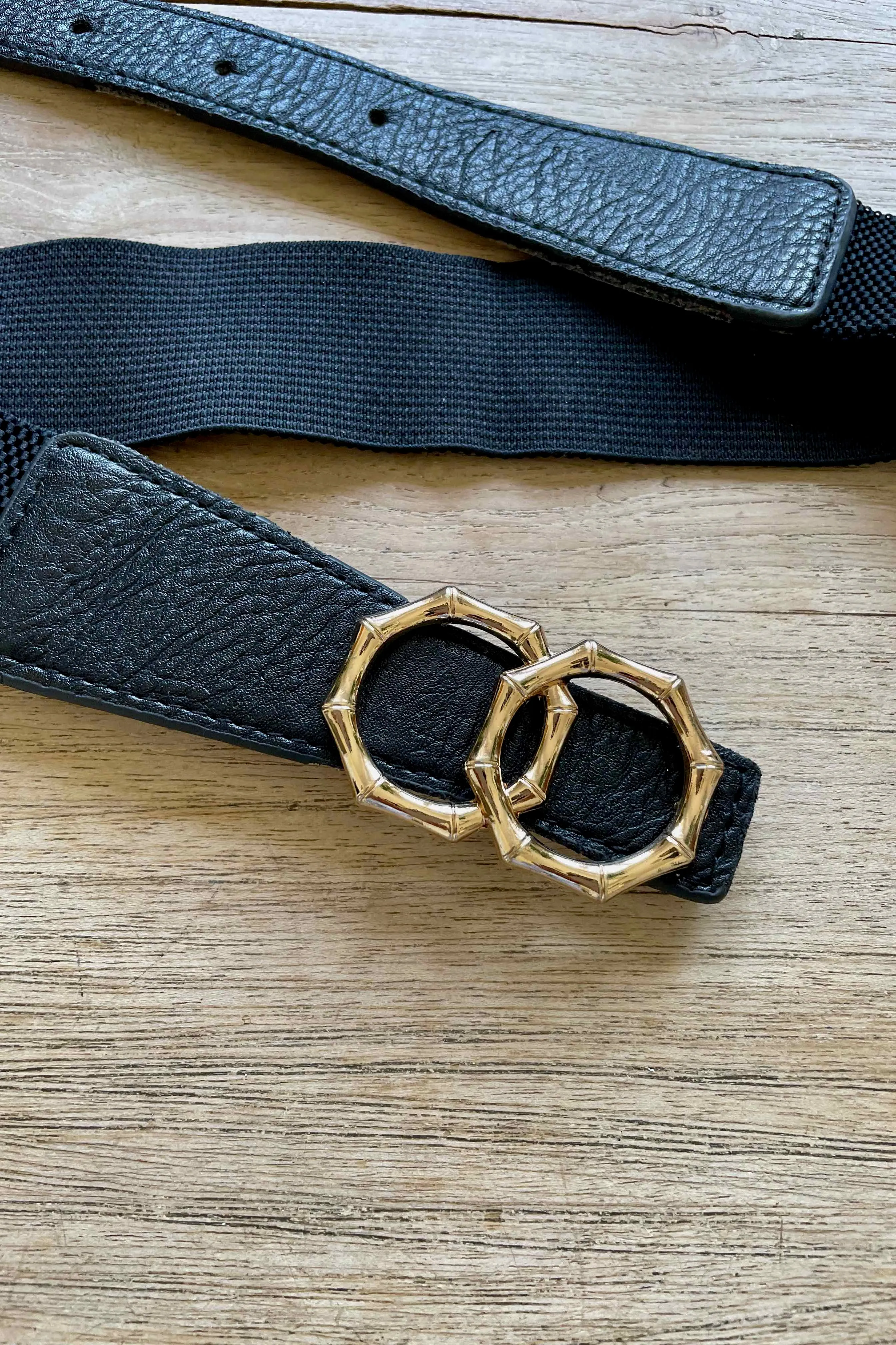 Arianna Stretch belt - Black/Gold