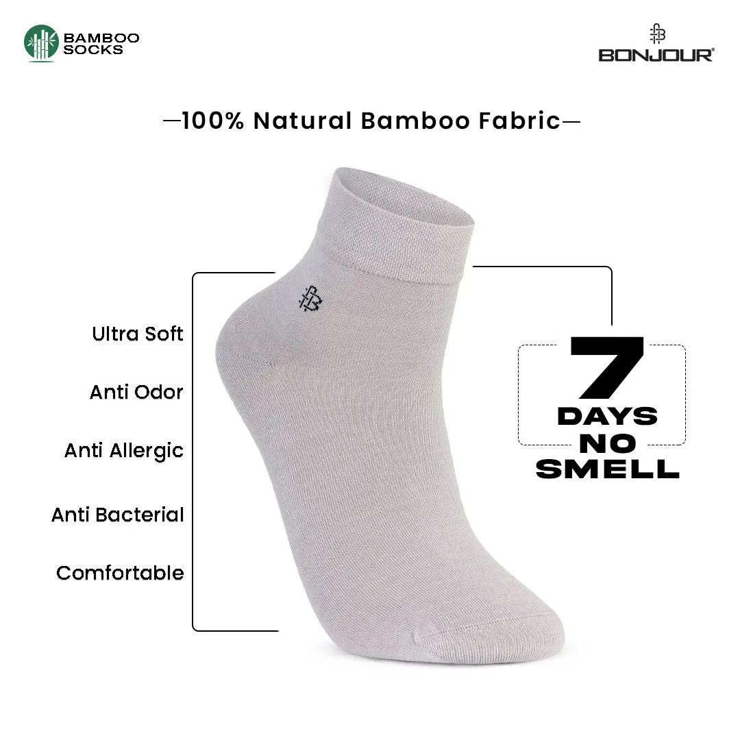 Bamboo Plain Ankle Socks for Men - Pack of 3