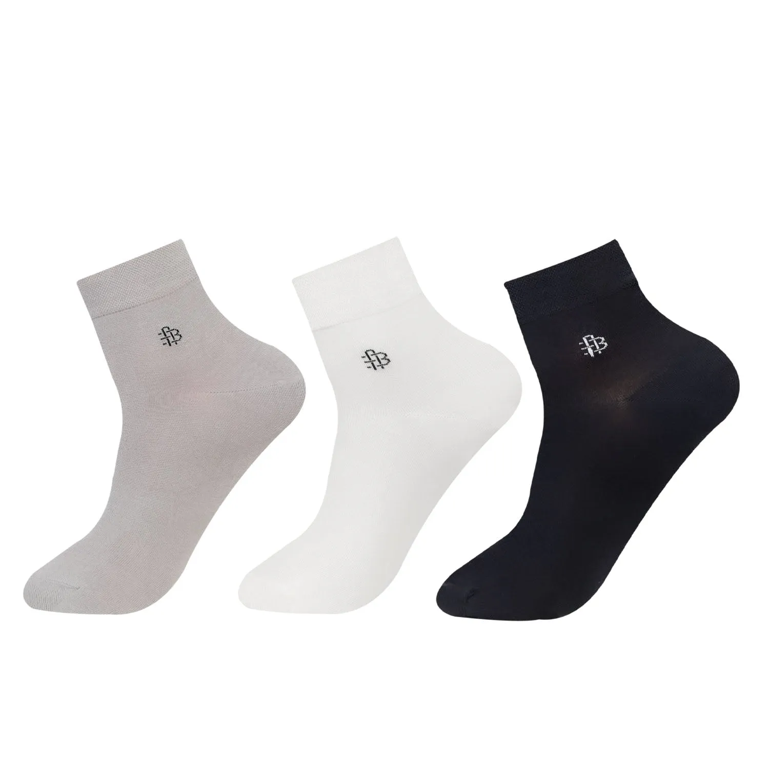 Bamboo Plain Ankle Socks for Men - Pack of 3