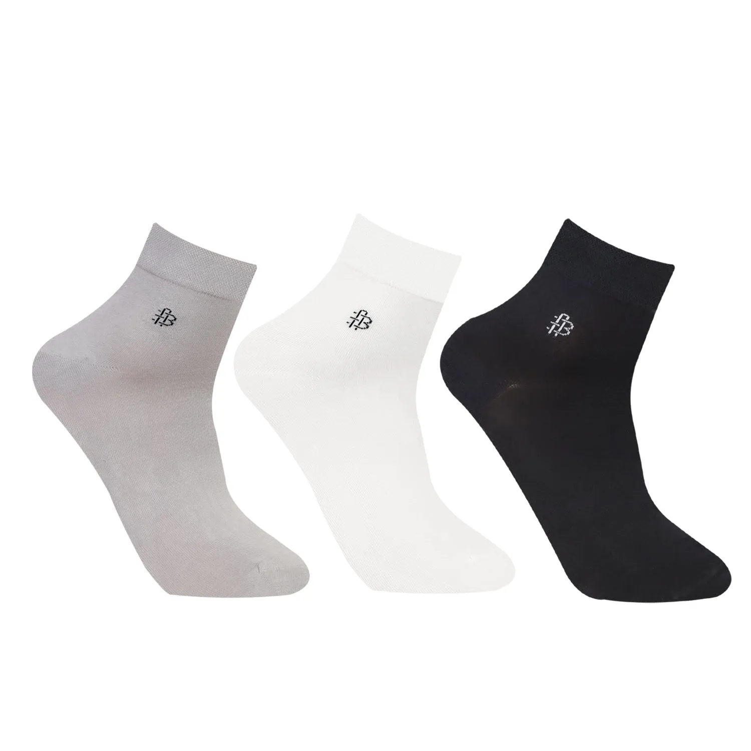 Bamboo Plain Ankle Socks for Men - Pack of 3