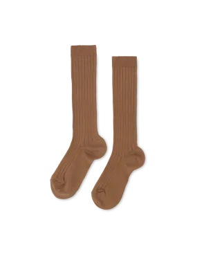 Basic Rib Knee High Socks - Cinnamon