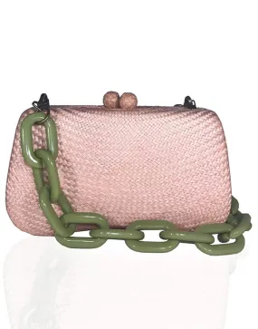 Bella Bun Clutch With Green Strap