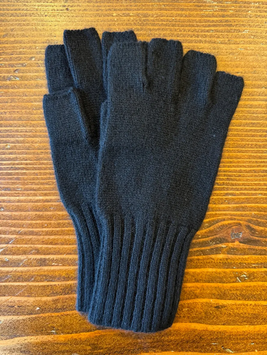 Black Cashmere Fingerless Gloves