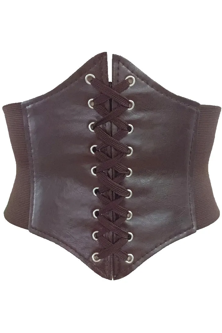 Brown Corset Style Waist Belt