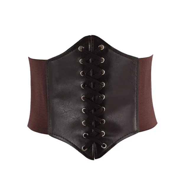 Brown Corset Style Waist Belt