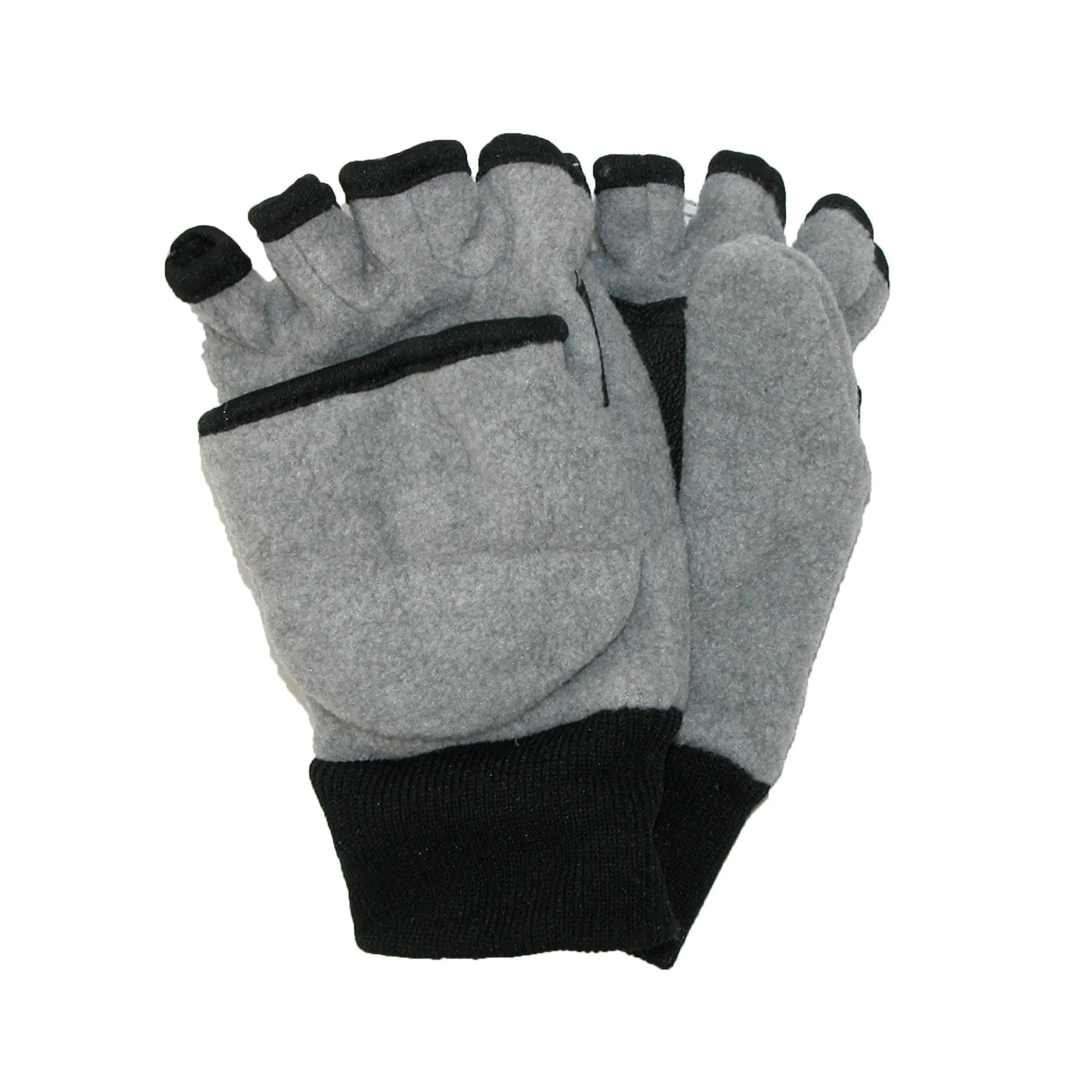 CTM® Kids' 4-7 Fleece Flip Top Fingerless Gloves and  Mitten