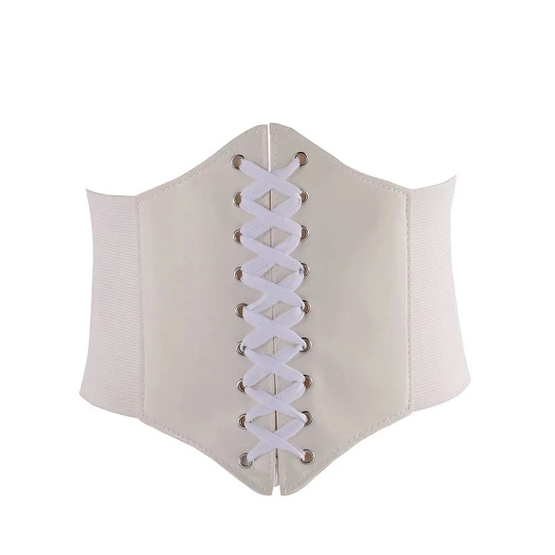 Fashion Solid Color Pu Leather Women's Corset Belts