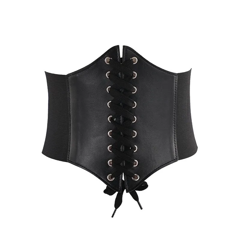 Fashion Solid Color Pu Leather Women's Corset Belts