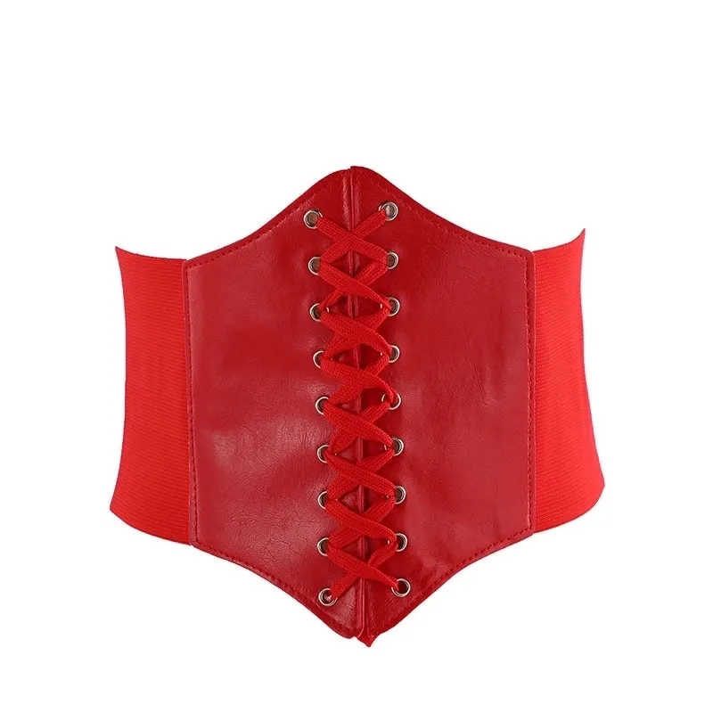 Fashion Solid Color Pu Leather Women's Corset Belts