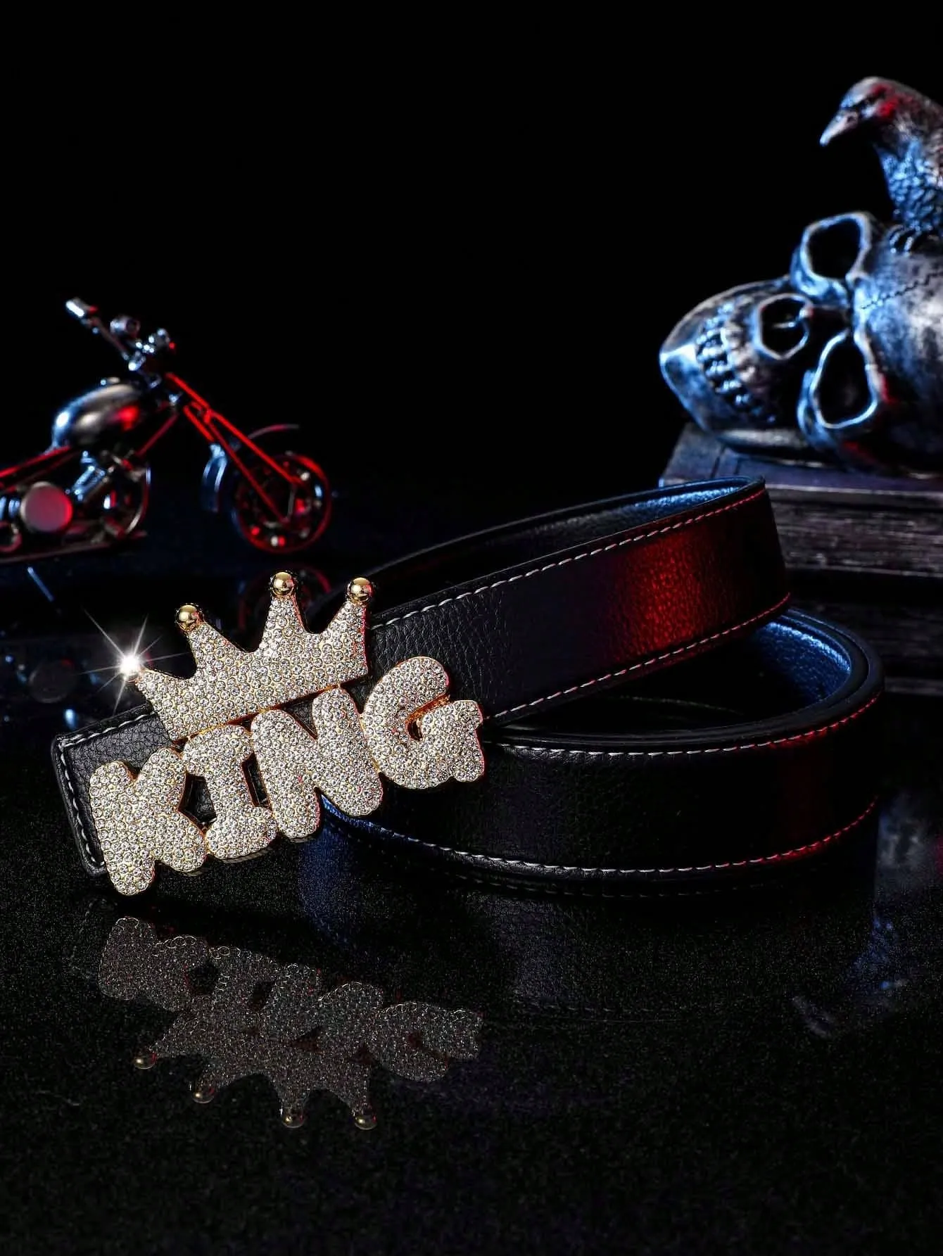 Fashionable King & Crown & Letter Design Punk Style Belt Buckle