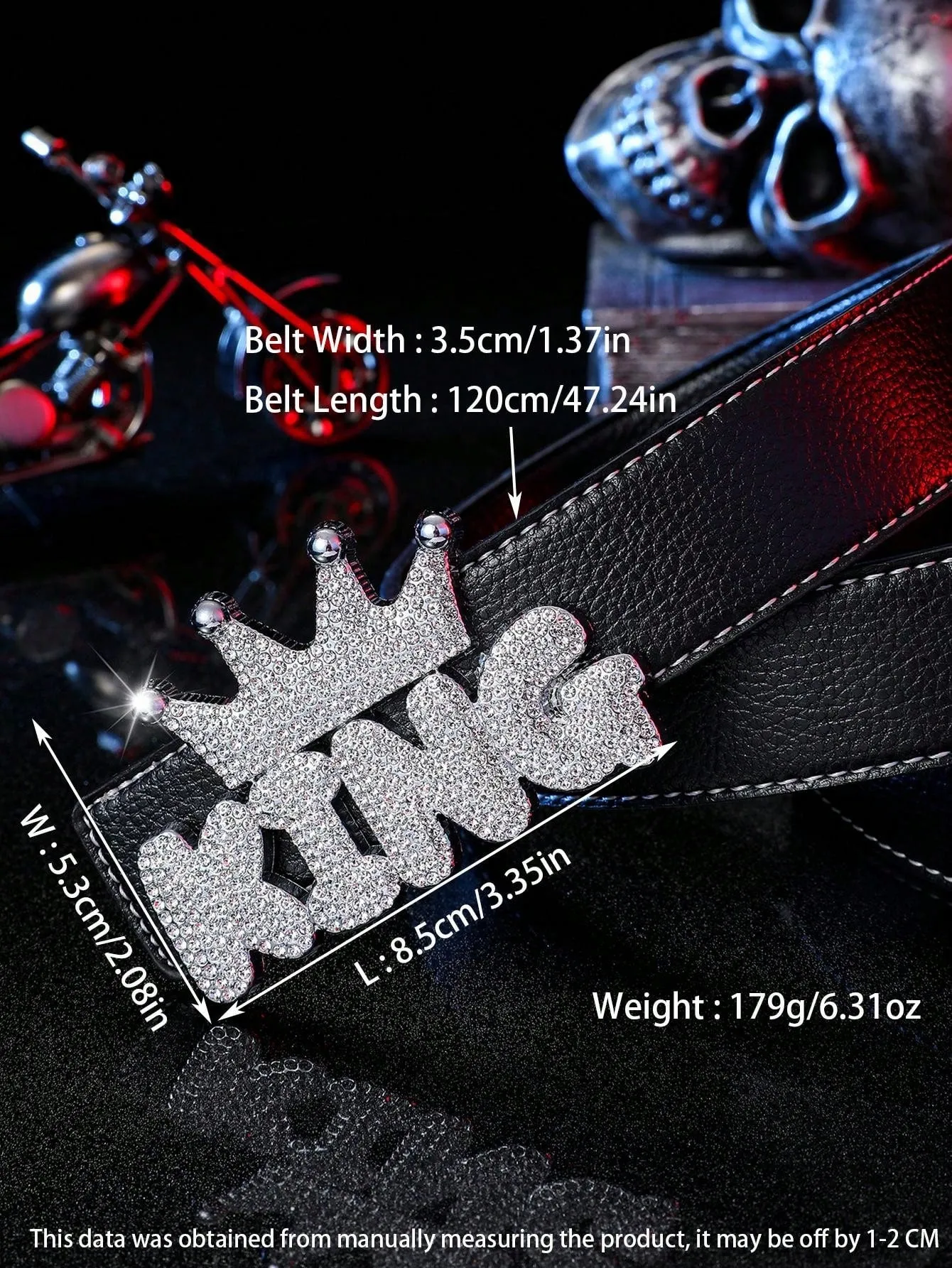 Fashionable King & Crown & Letter Design Punk Style Belt Buckle