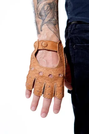 Fingerless driving peccary gloves