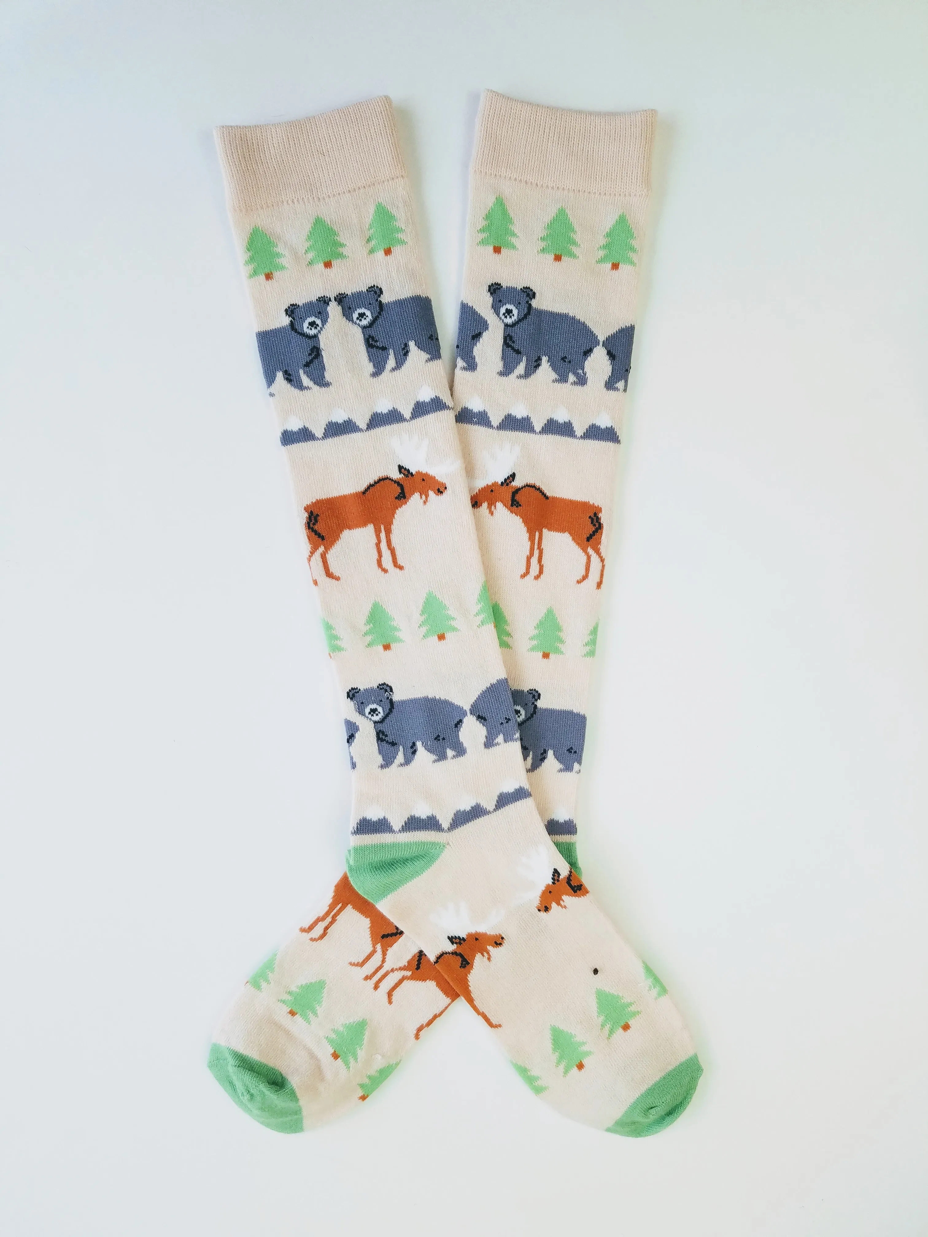 Forest Animals and Trees Knee High Socks