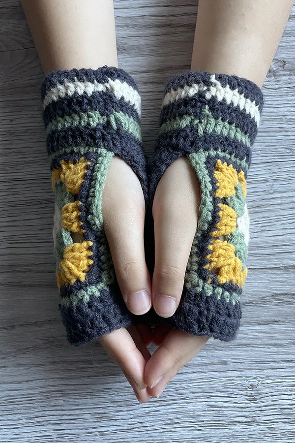 Four-leaf Clover Crochet Half-finger Gloves