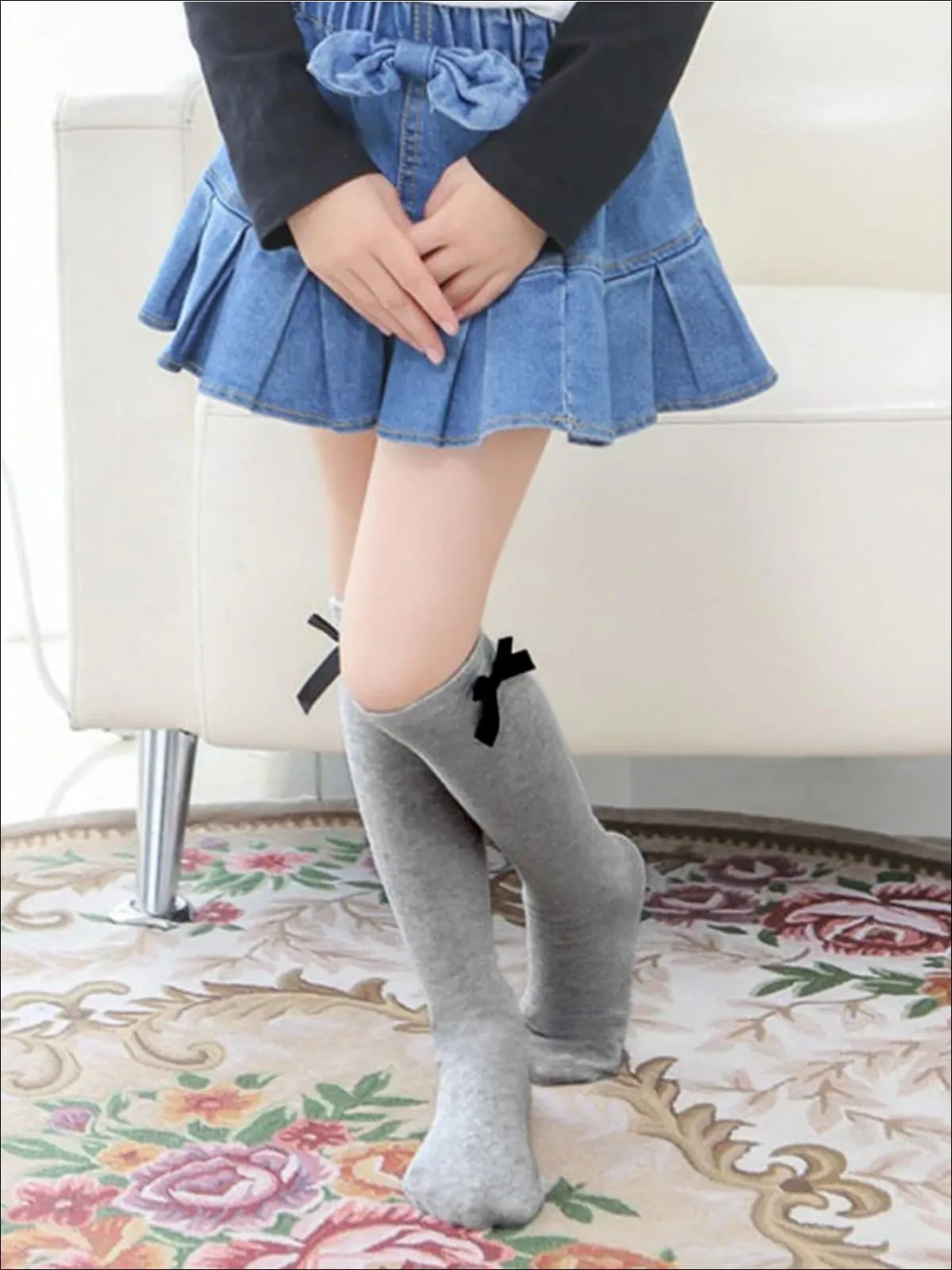 Girls Knee High Butterfly Socks