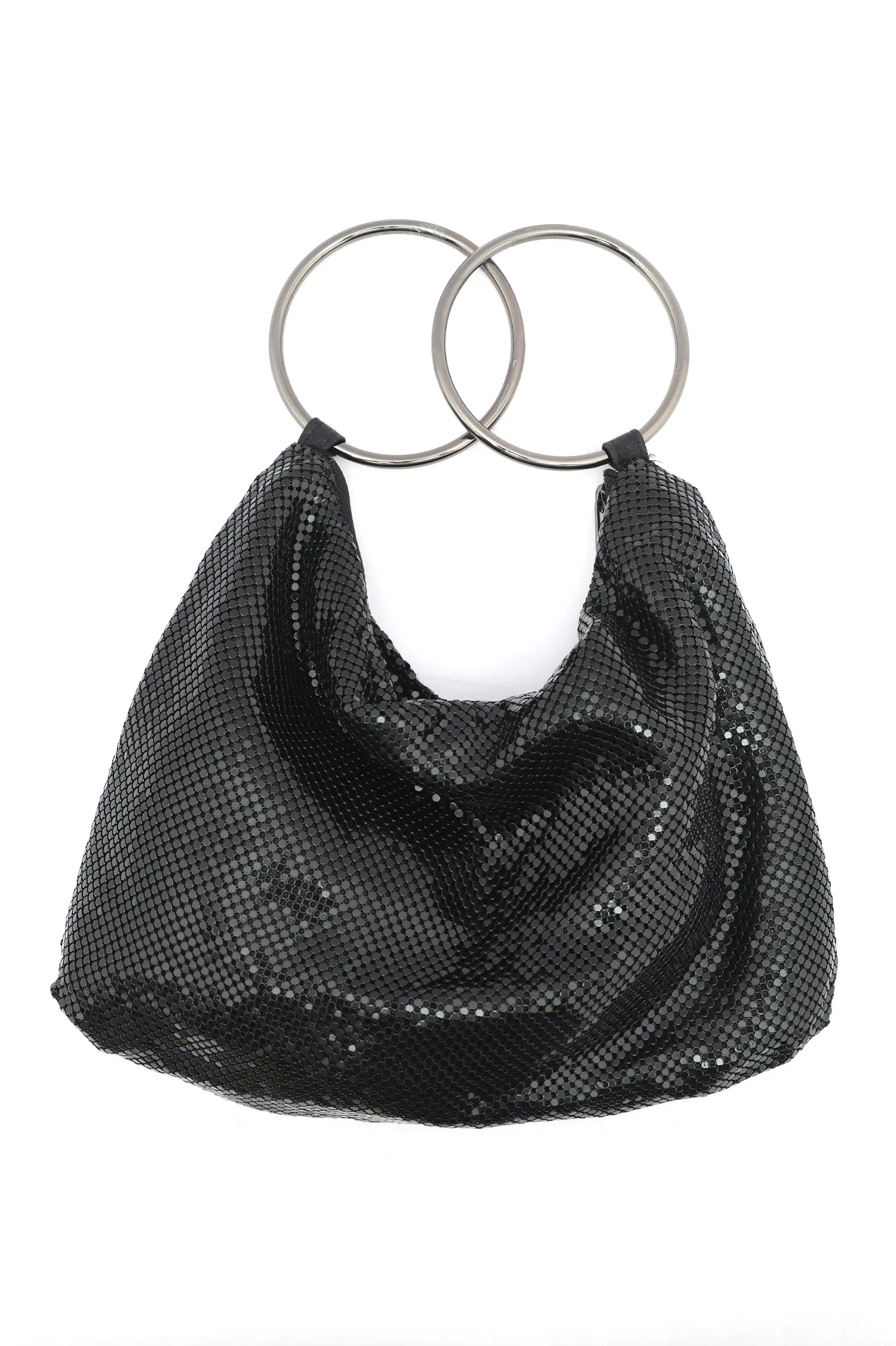 GLAMSHINE SPARKLE POUCH BAG-BLACK