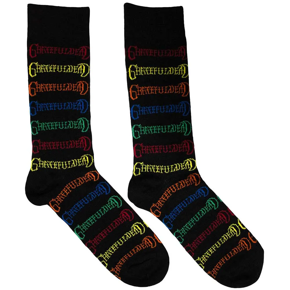 Grateful Dead Unisex Ankle Socks: Coloured Logos Pattern (UK Size 6 - 11)