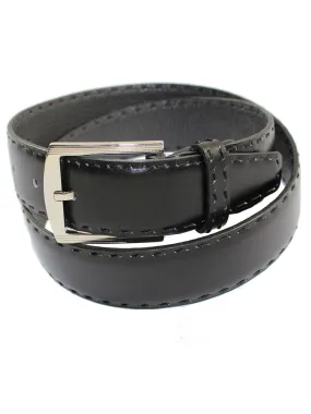 Kiton Belt Solid Black Leather Men Belt 85 / 34