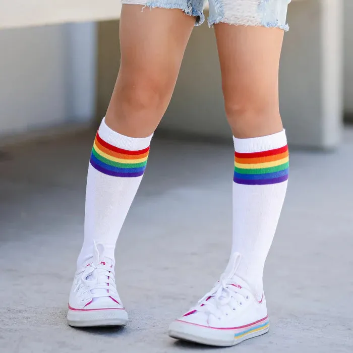 Little Stocking Co Knee High Socks - Rainbow Stripe