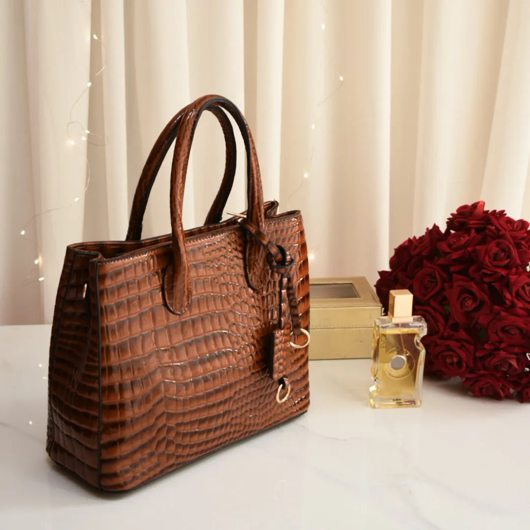 Luxe Croco Bag Brown