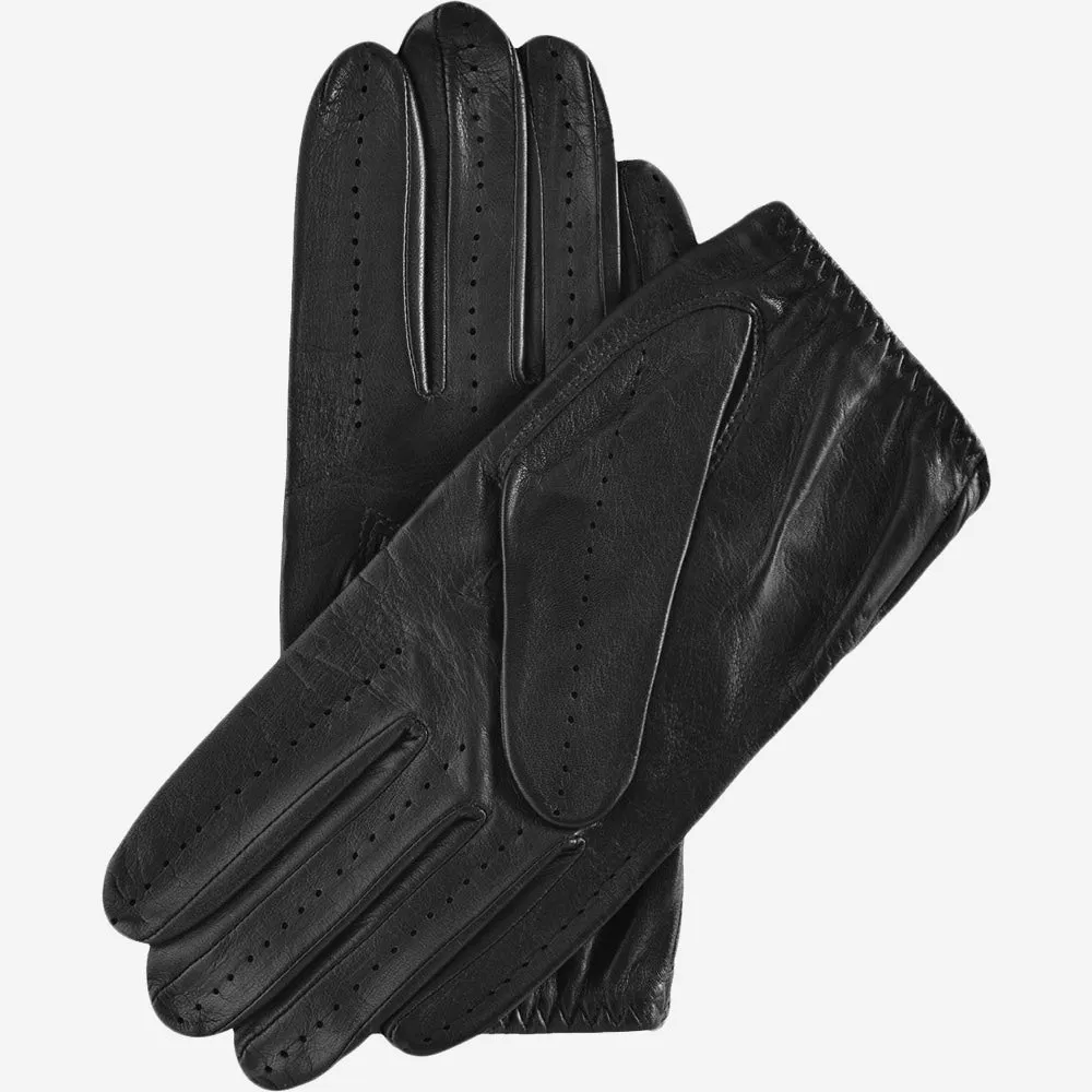 Mario (black) - Italian lambskin leather driving gloves