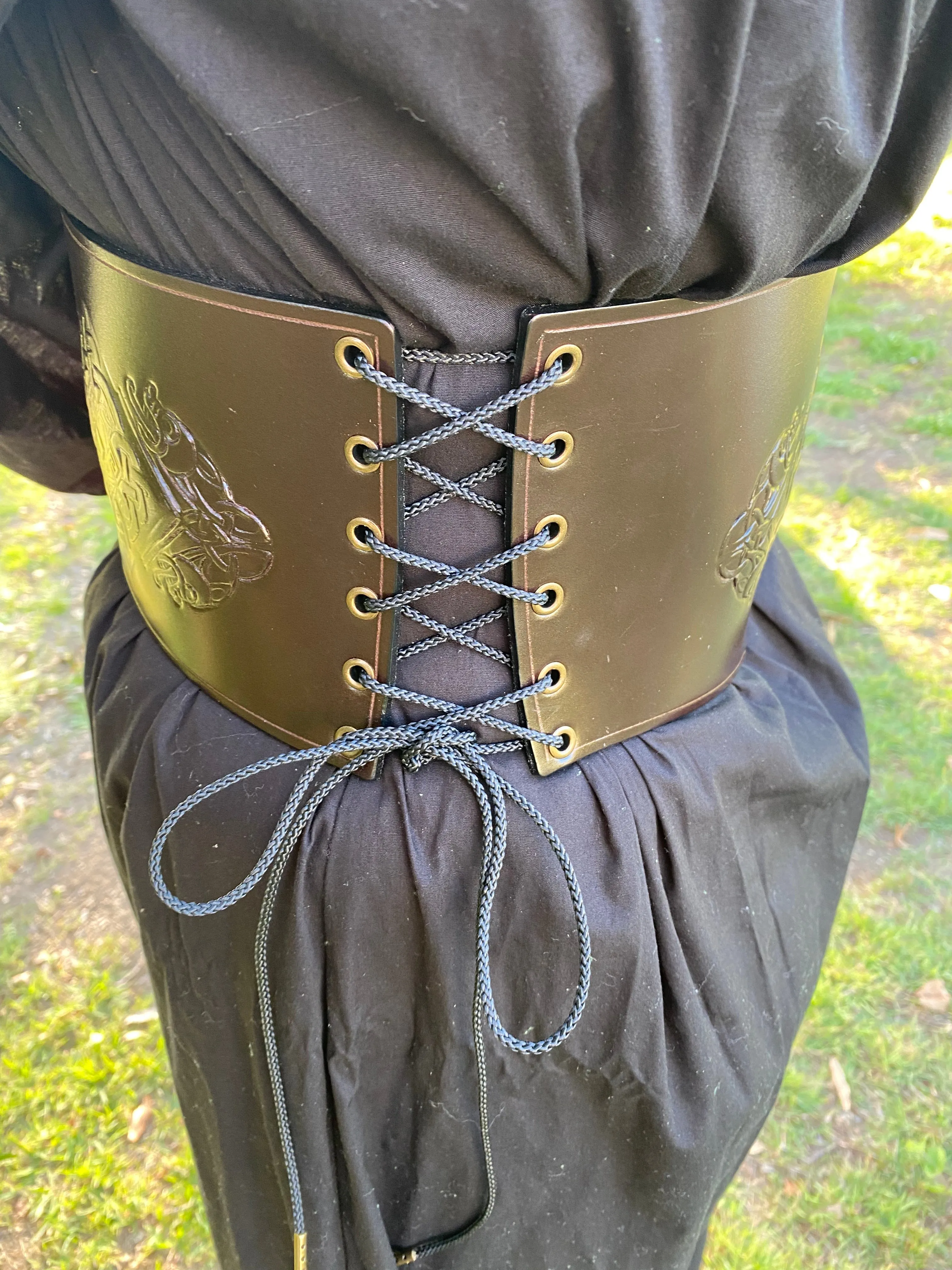 Medieval/Viking/ Lace up Leather Corset Belt