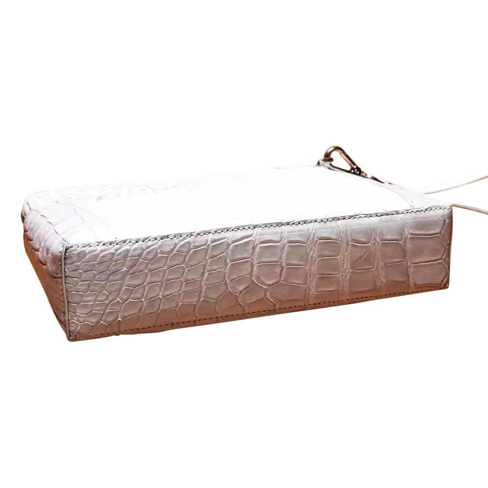 Men's Genuine Crocodile Skin  Leather  Clutch Bag With Double Zip