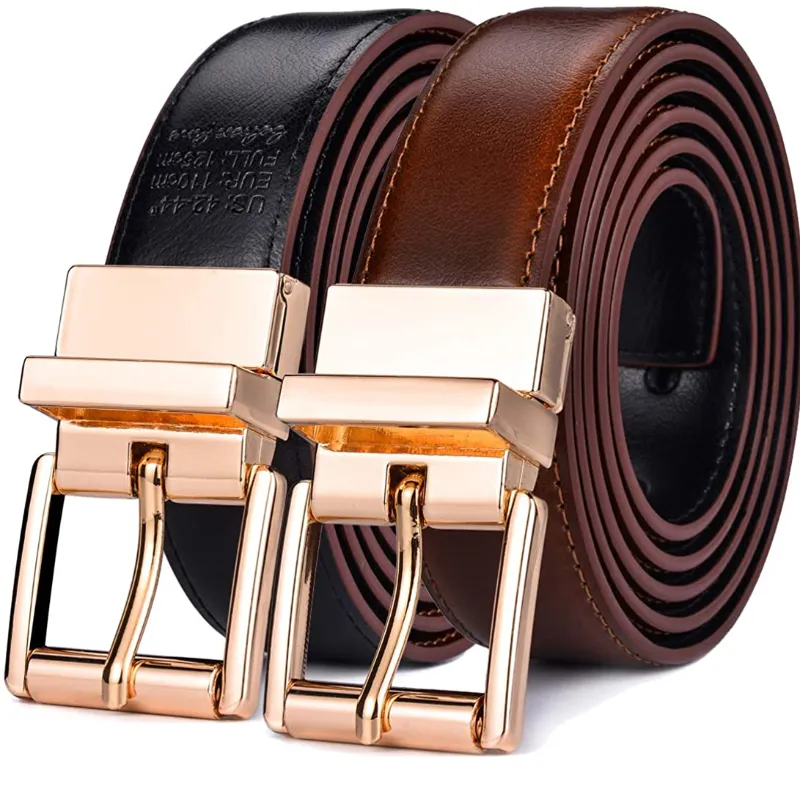 Men’s Reversible Leather 1.1” Belt with Roller Buckle