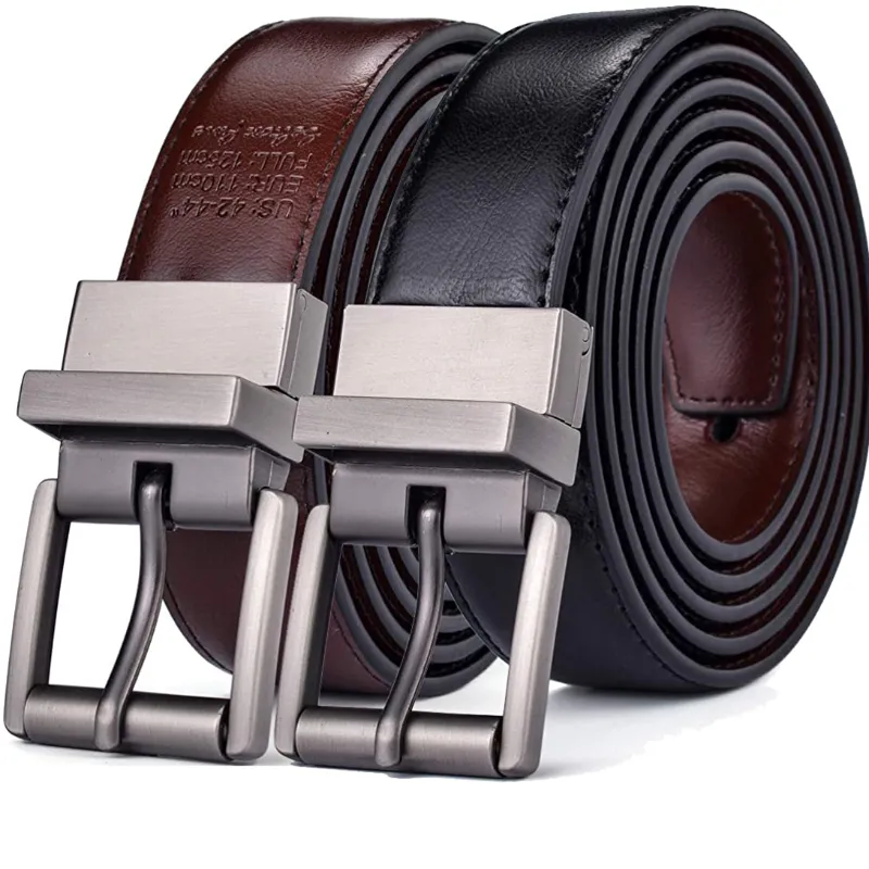 Men’s Reversible Leather 1.1” Belt with Roller Buckle