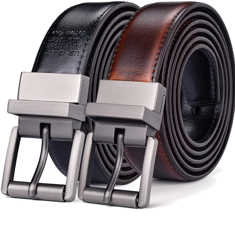 Men’s Reversible Leather 1.1” Belt with Roller Buckle