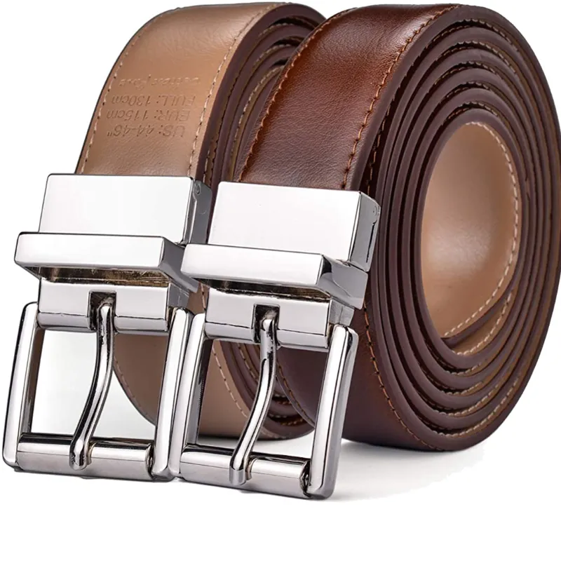 Men’s Reversible Leather 1.1” Belt with Roller Buckle