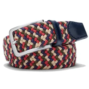 MEYER Woven Belt - Super Stretch - Multi Colour Bordeaux