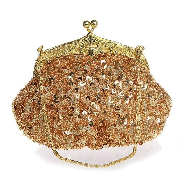 Navy Blue Ladies' Beaded Sequined Wedding Evening Bag Clutch handbag Bridal Party Makeup Bag Purse Free Shipping 03162-G