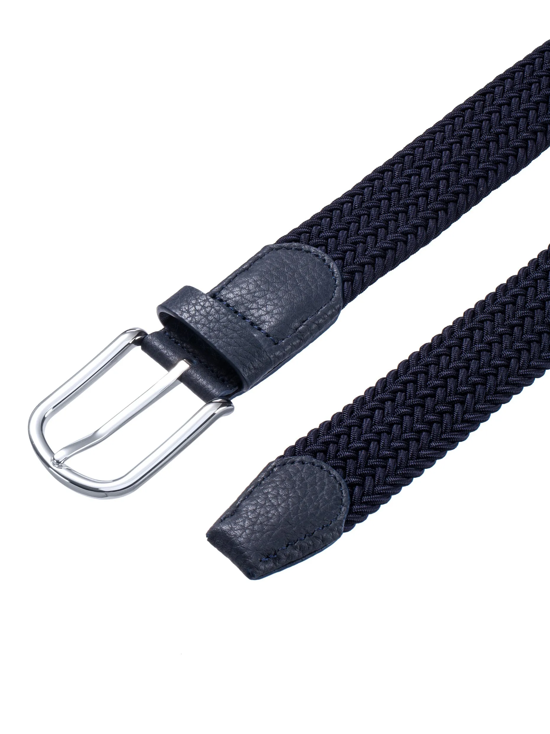 Navy Stretch Braided Belt