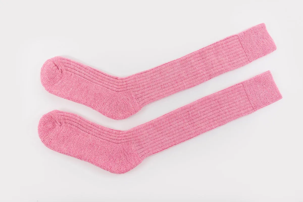 Pink Wool Knee Highs