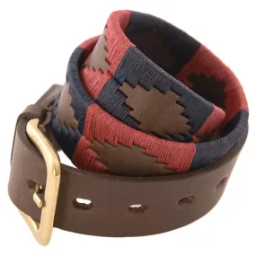 PIONEROS Polo Belt - Wide Argentinian - 176 Burgundy/Navy