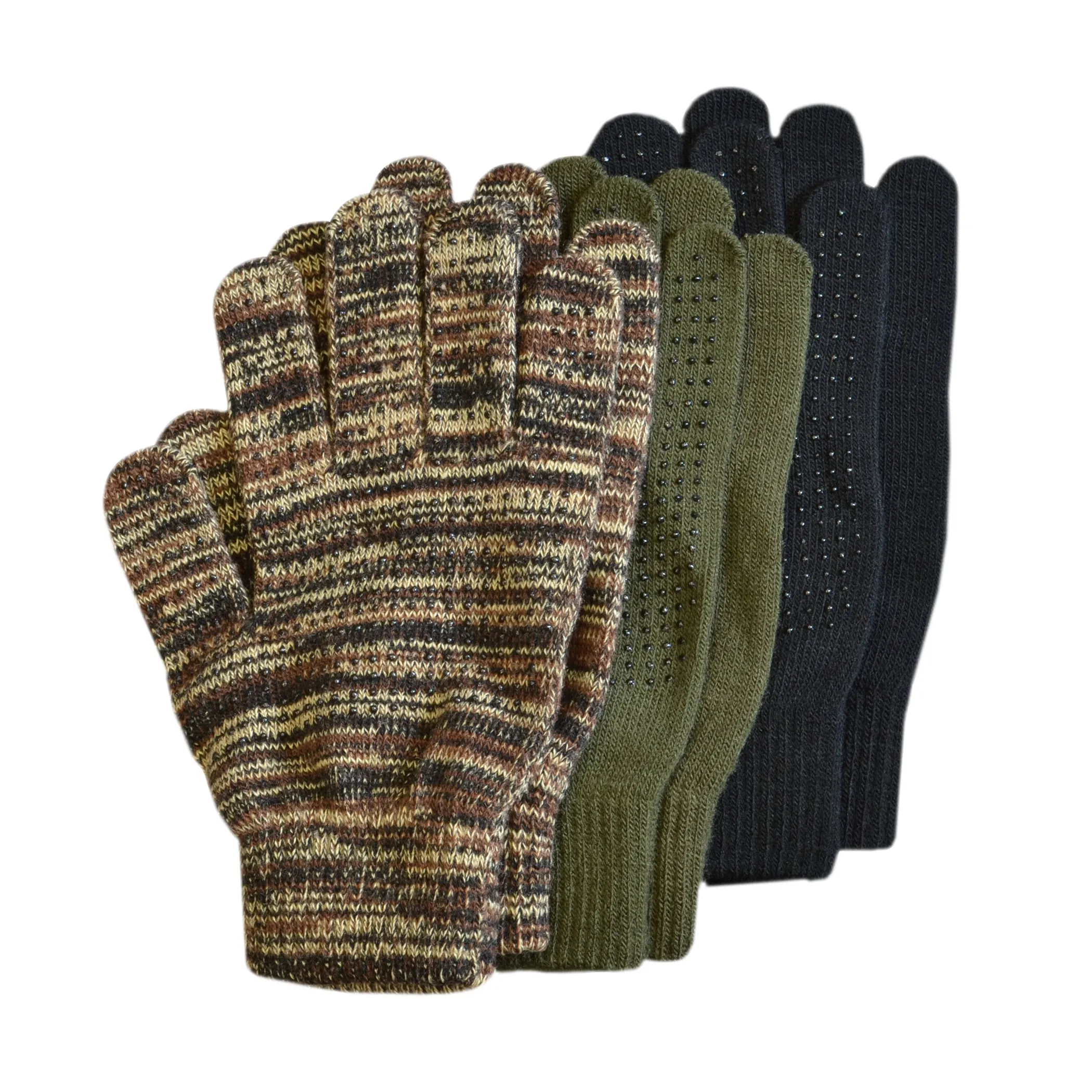 QuietWear 3-Pair Pack Grip Dot Assorted Gloves