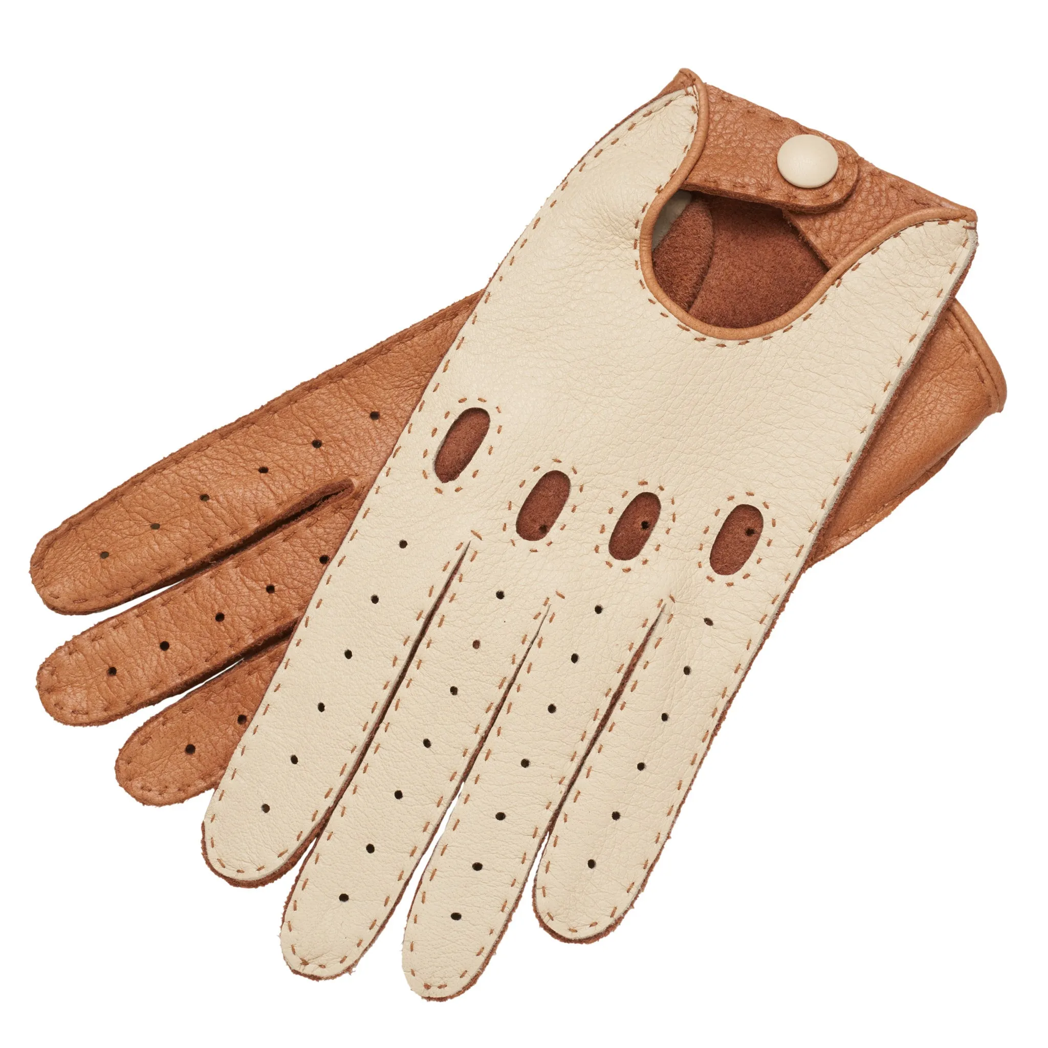 Rome Creme and Natural Deerskin Driving Gloves