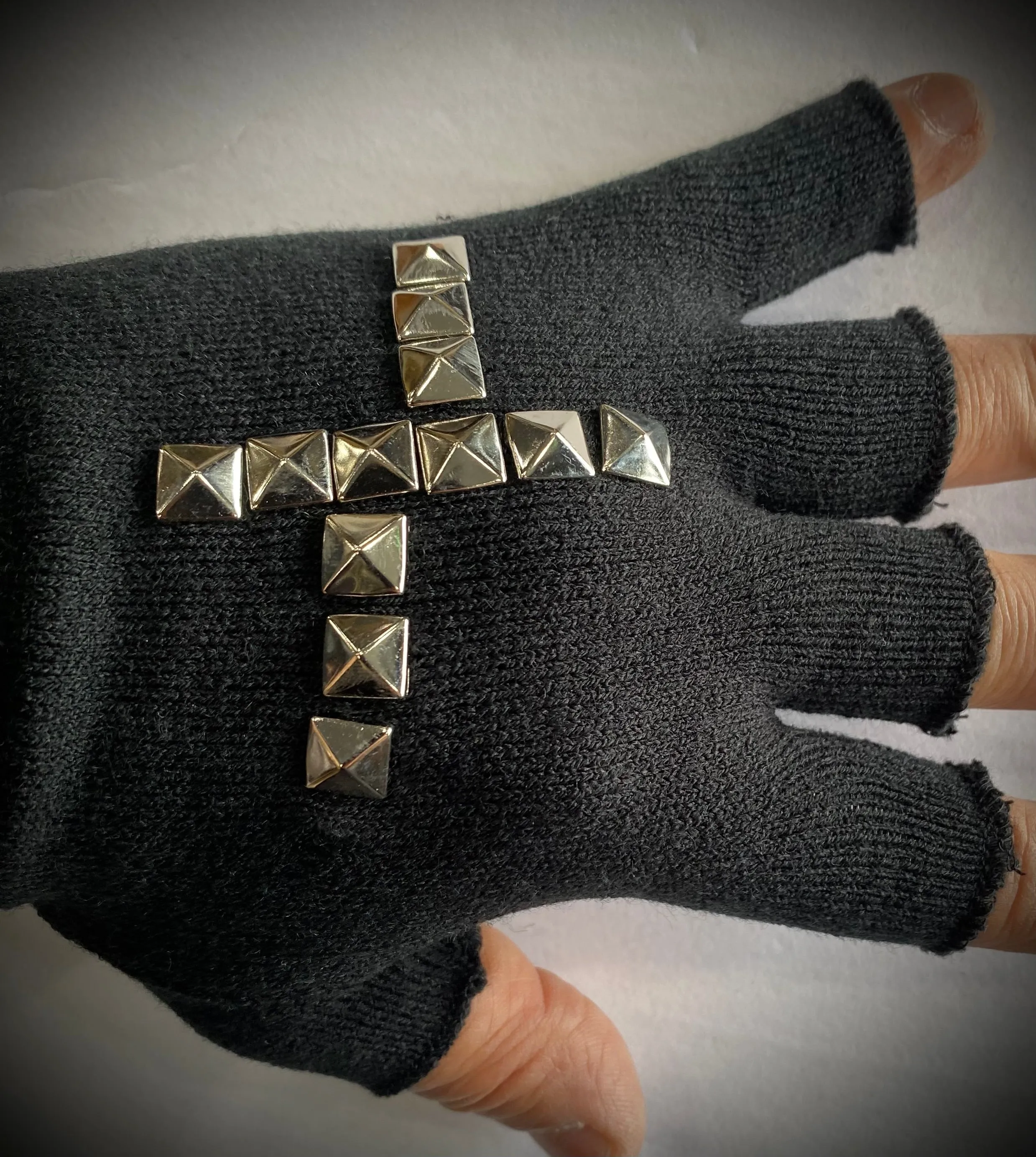 Studded Fingerless Gloves