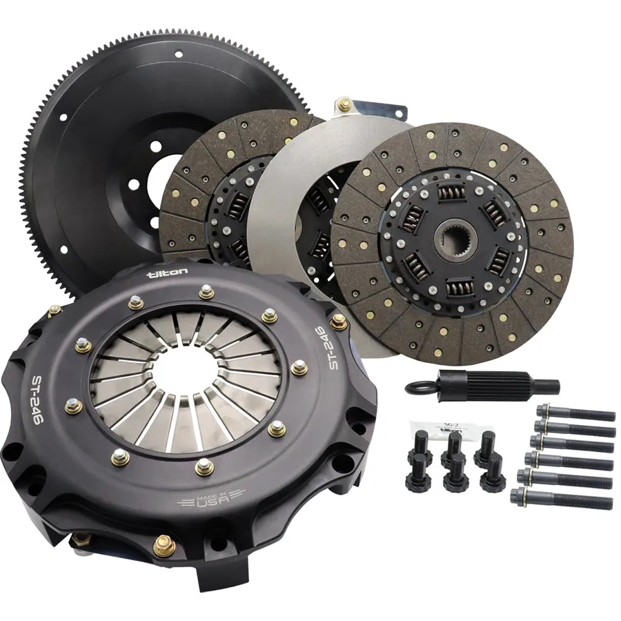 Tilton ST-246 twin disc clutch for 6-bolt crank LS engines up to 850 lb./ft. engine torque