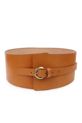 Upcycled Leather Corset Belt Camel