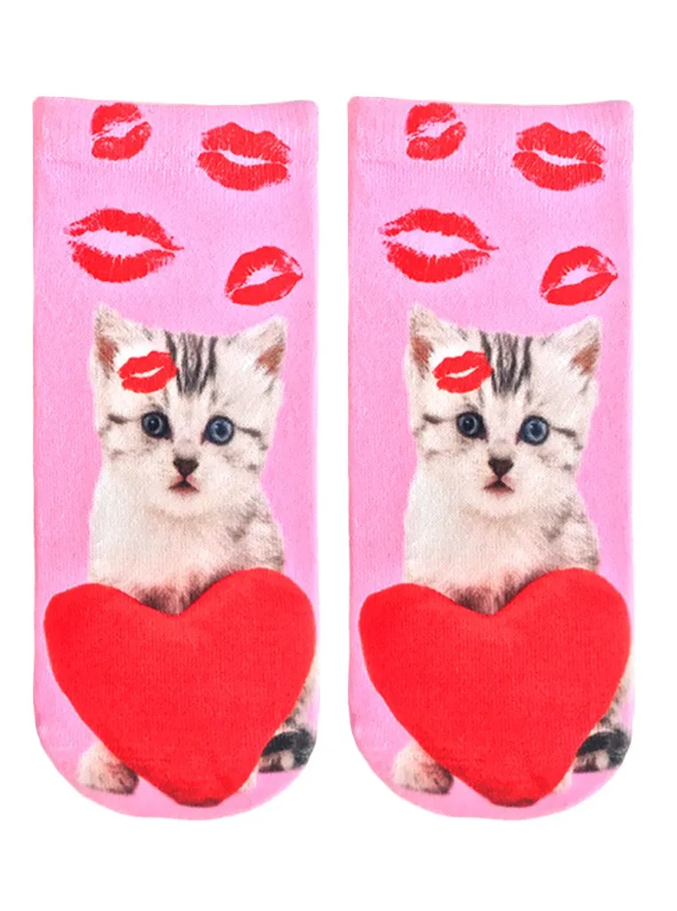 V-Day Kitty Ankle Sock