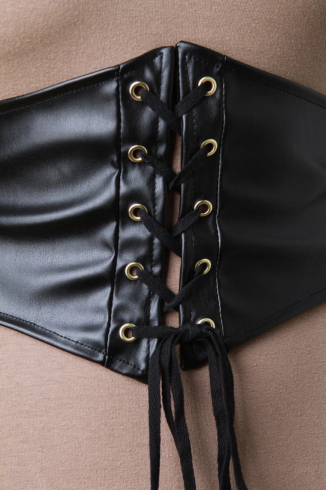 Vegan Leather Corset Lace Up Belt