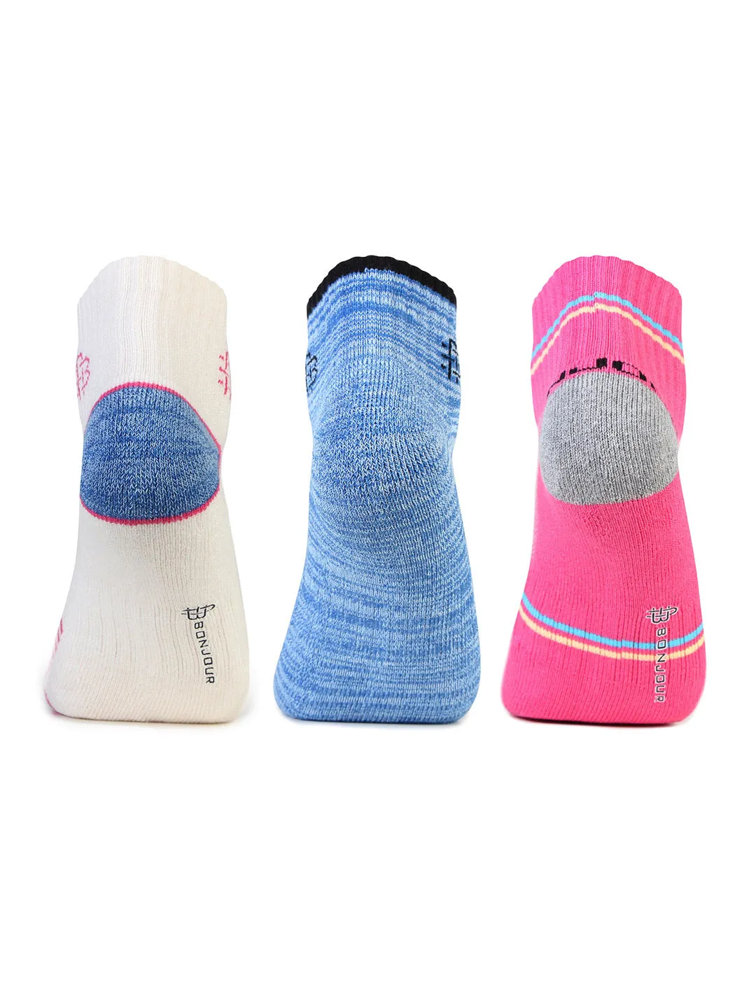 Women Cushioned Ankle Length Sports Socks -Pack Of 3