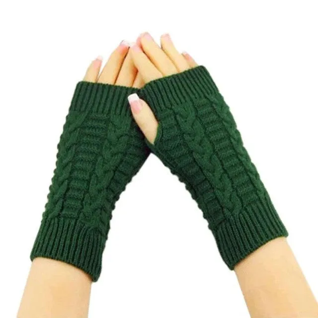 Women's Knitted Fingerless Mid-Arm Mittens