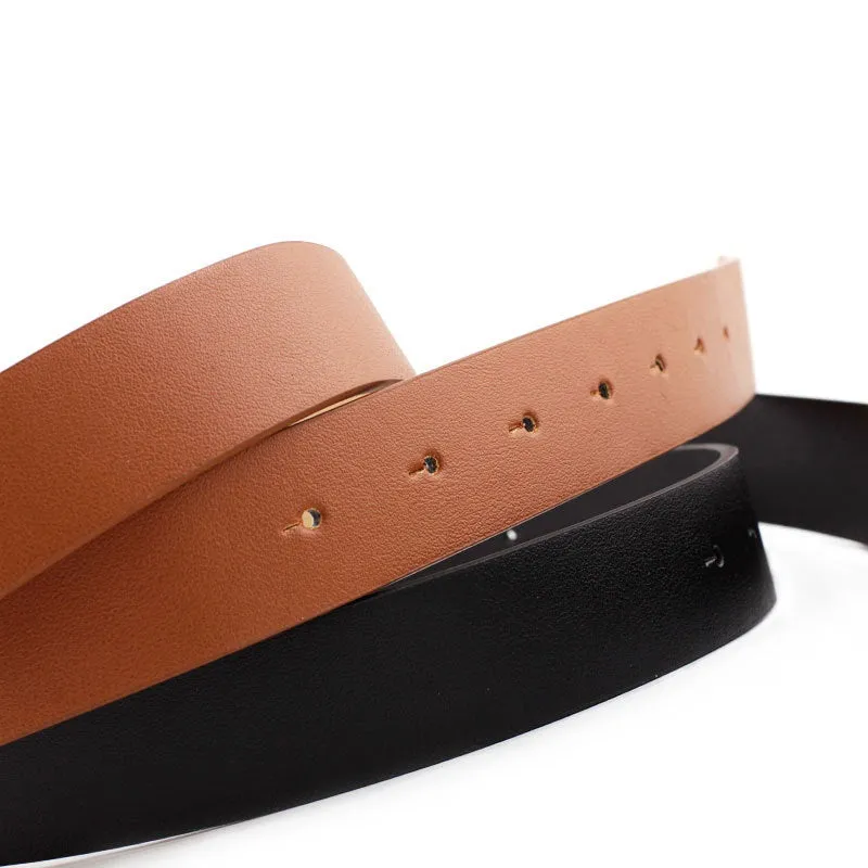 Women's Leisure Double Ring Metal Buckle Waist Belts