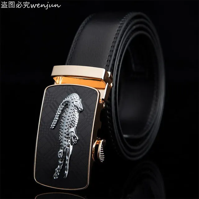 WOWTIGER Belt Man Hot Fashion Cowhide Leather men Designer Luxury Famous High quality Automatic buckle men Belts for men